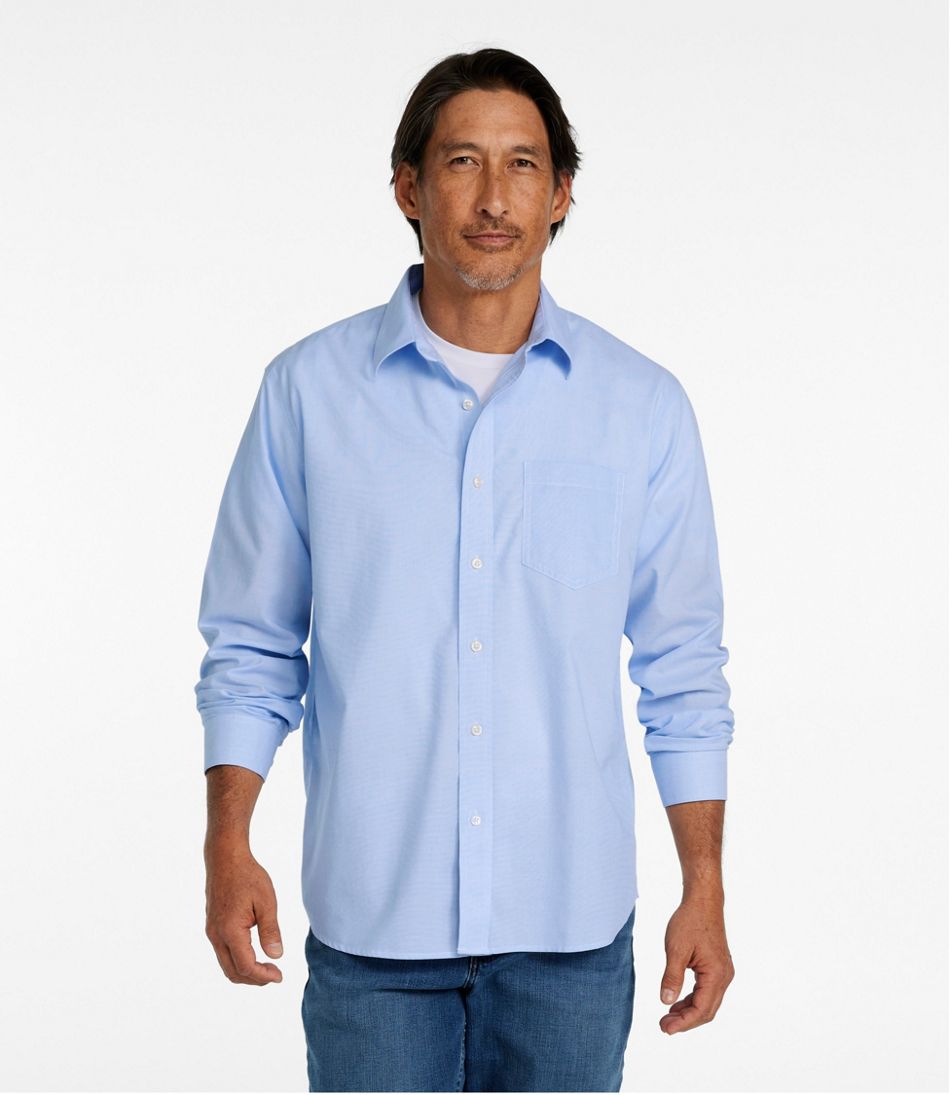Men's Wrinkle-Free Everyday Shirt, Traditional Untucked Fit, Long-Sleeve Dawn Blue Medium, Cotton | L.L.Bean, Regular