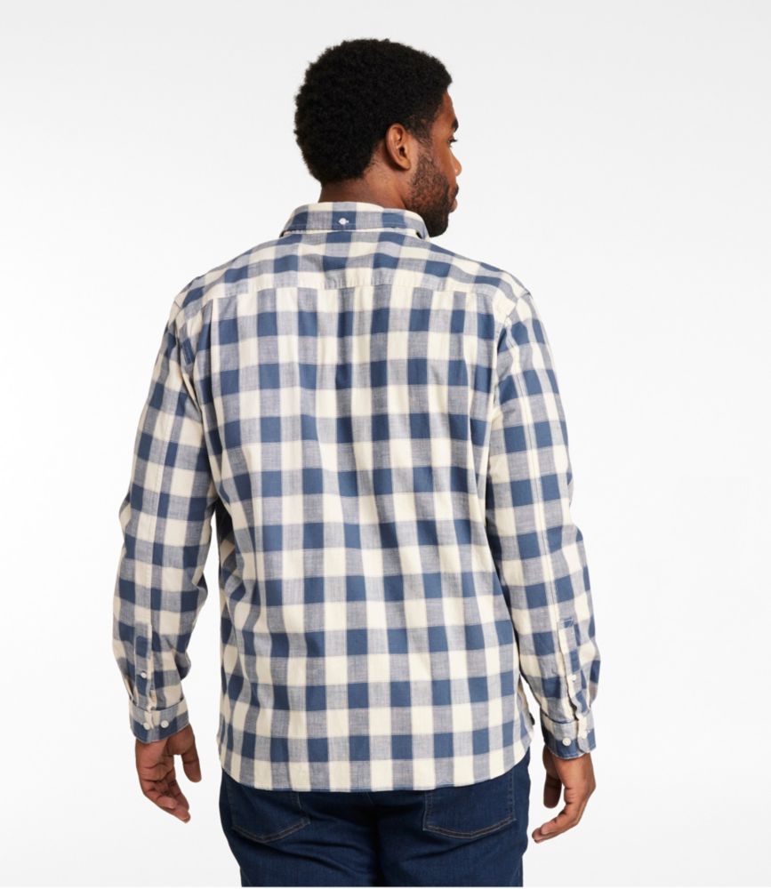 Men's Comfort Stretch® Chambray Shirt, Long-Sleeve, Slightly Fitted Untucked Fit, Plaid, Red Chestnut, small image number 5