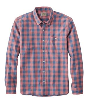 Men's Comfort Stretch® Chambray Shirt, Long-Sleeve, Slightly Fitted Untucked Fit, Plaid