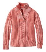 Women's Signature Cotton Fisherman Sweater, Quarter-Zip Washed