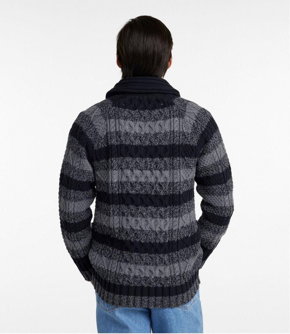 Men's Signature Cotton Fisherman Sweater, Shawl-Collar Men's Signature Cotton Fisherman Sweater, Shawl-Collar