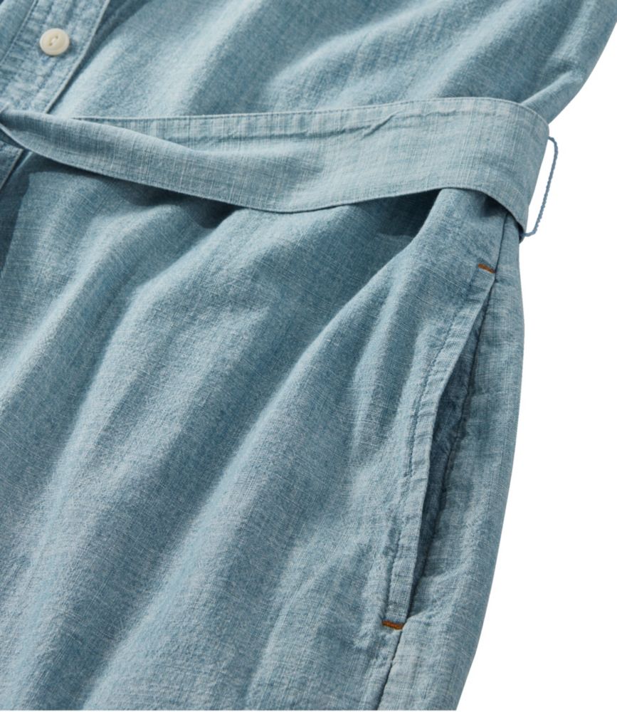 Women's Signature Camp Shirt Dress, Button-Front, Dark Chambray Stripe, small image number 5