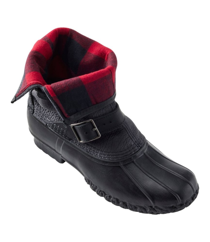 Men's Bean Boots, 10" Engineer Buckle FlannelLined Bean Boots at L.L
