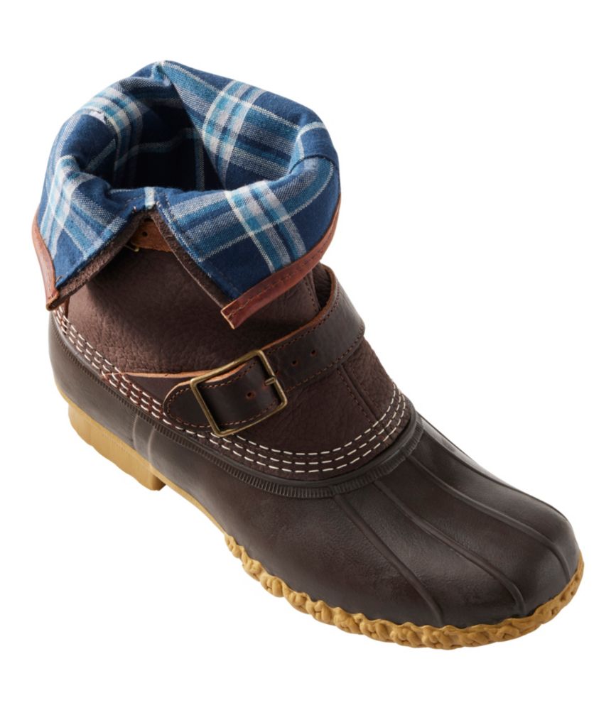 Men's Bean Boots, 10" Engineer Buckle Flannel-Lined