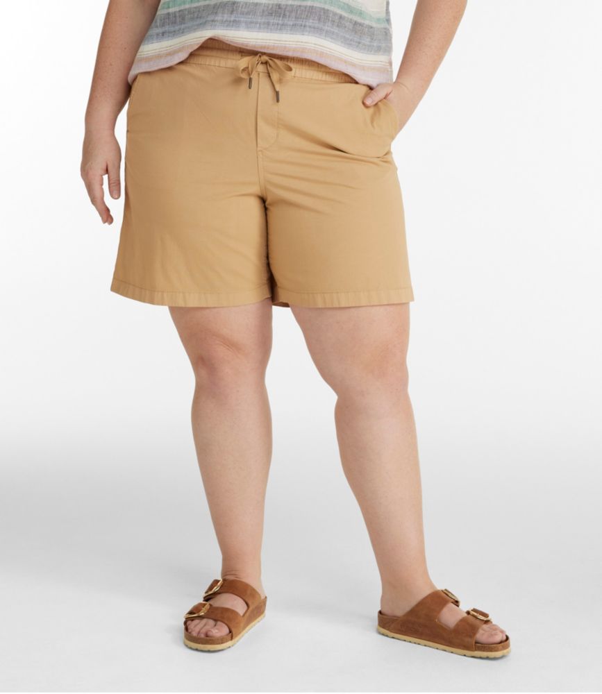 Women's Stretch Ripstop Pull-On Shorts, 7", Katahdin Khaki, small image number 2