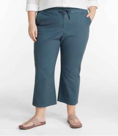 Women's Stretch Ripstop Pull-On Pants, Wide-Leg Ankle