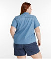L.L.Bean Heritage Washed Denim Lightweight Shirt, Short-Sleeve, Medium Indigo, small image number 2