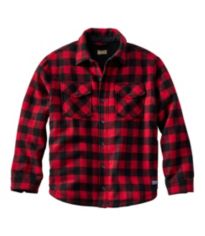 Men's Maine Guide Wool Parka, PrimaLoft Red/Black Plaid Medium, Wool/Nylon | L.L.Bean