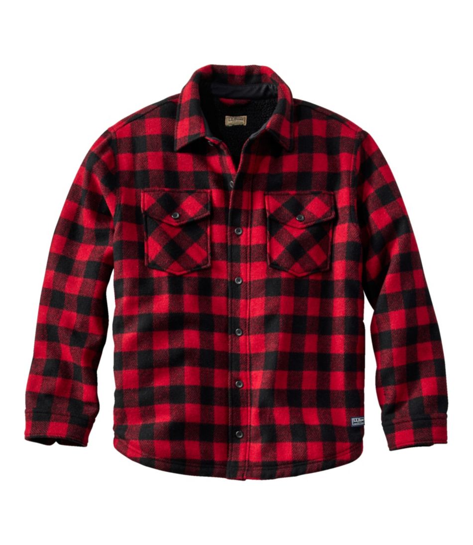 Men's Maine Guide Sherpa Lined Wool Shirt | Shirts at L.L.Bean