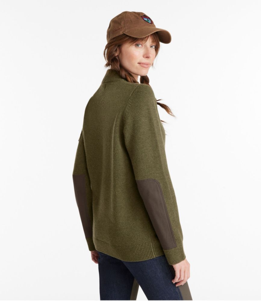 Women's Maine Guide Mock Crew Sweater, Kelp Green, small image number 3