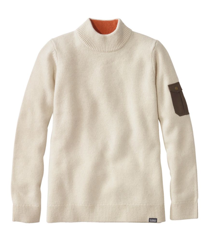 Women's Maine Guide Mock Crew Sweater, Silver Birch, small image number 1