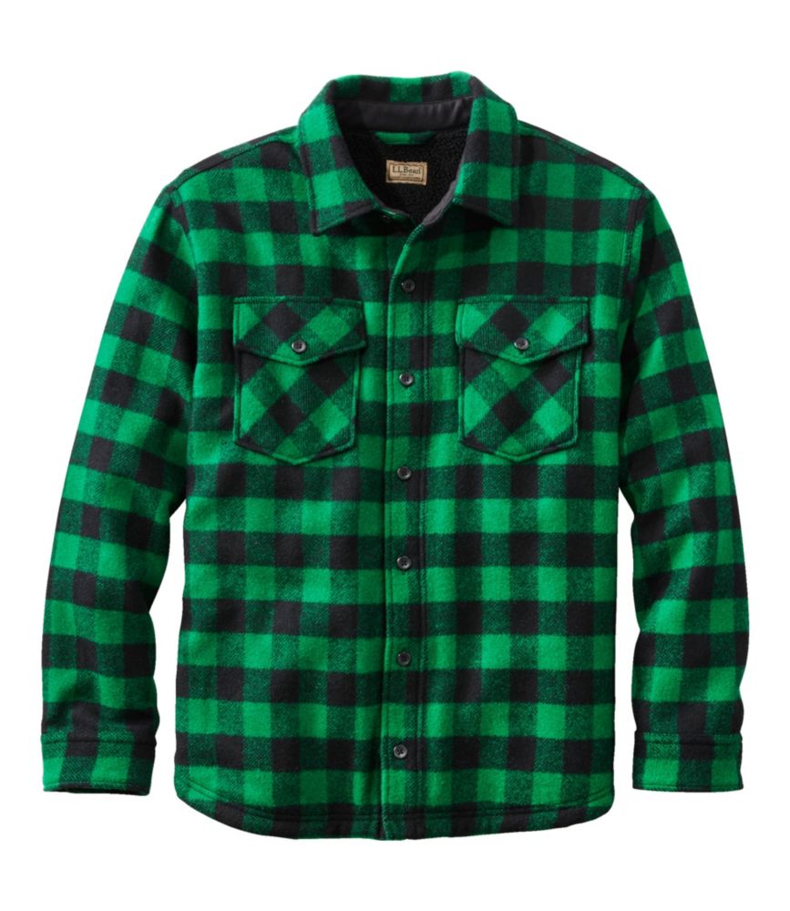 Men's Maine Guide Sherpa Lined Wool Shirt