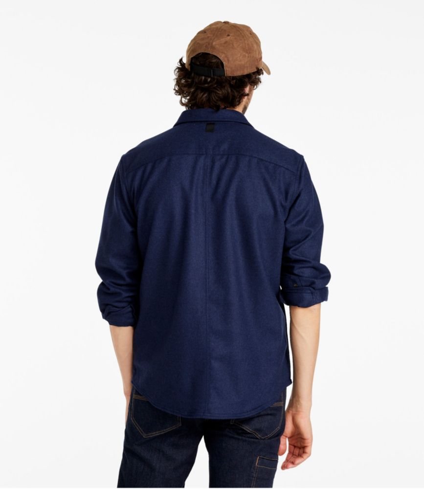 Men's Maine Guide Wool Field Shirt, Navy, small image number 3