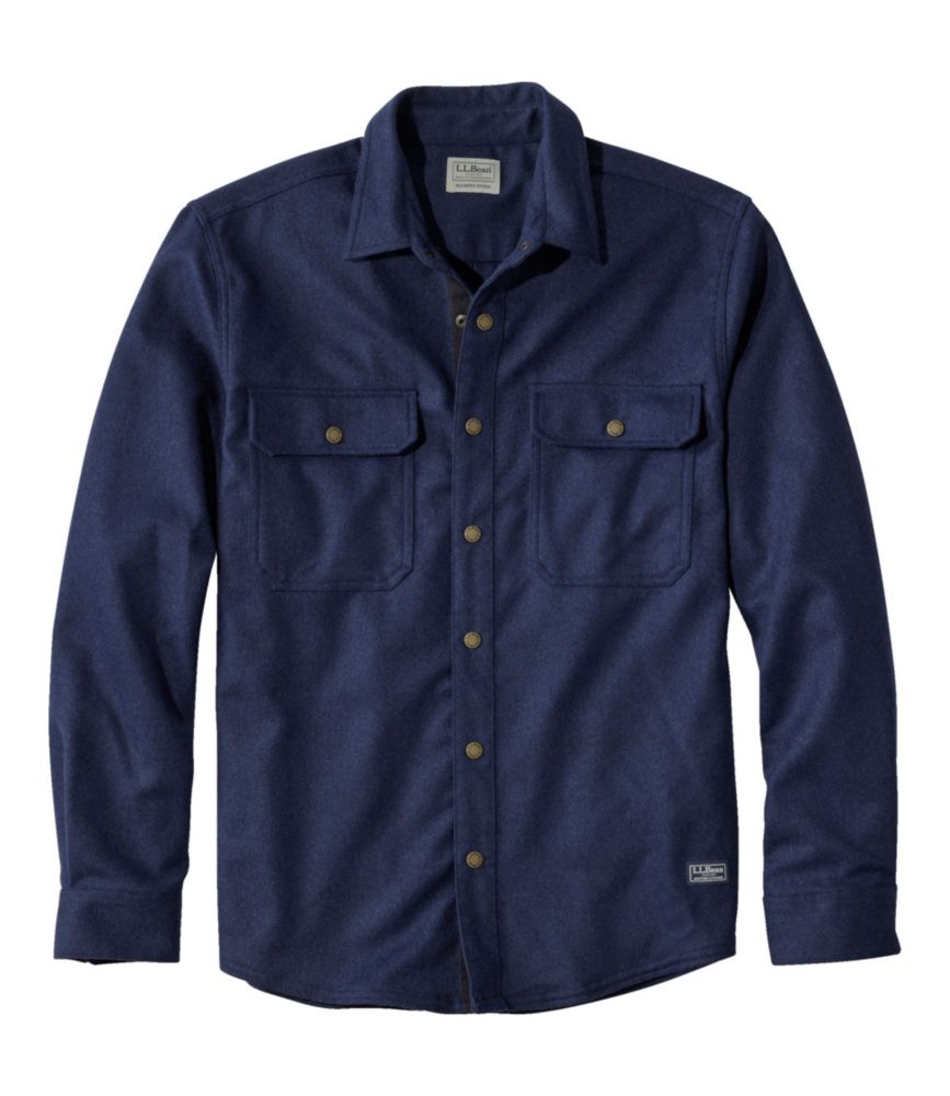 Men's Maine Guide Wool Field Shirt, Navy, small image number 1