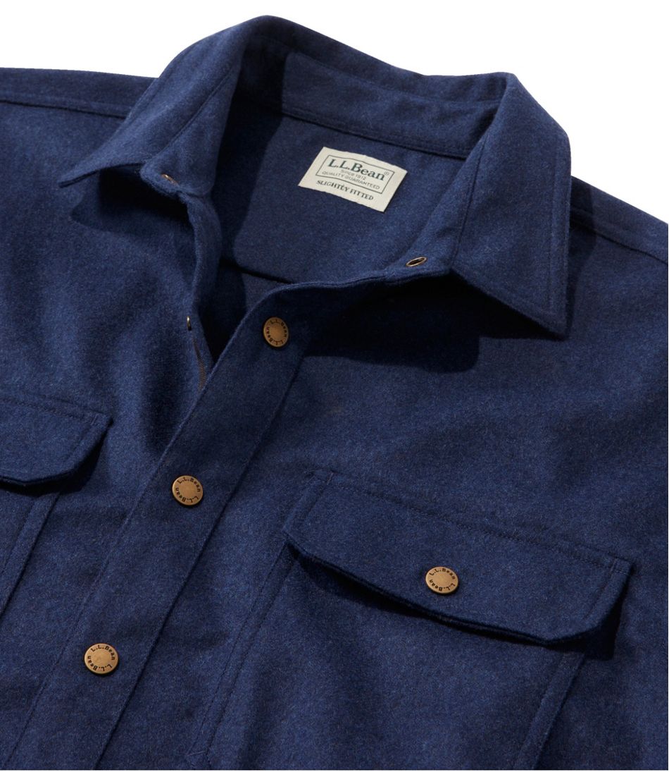 Men's Maine Guide Wool Field Shirt Slate Brown Small, Wool Blend/Nylon | L.L.Bean