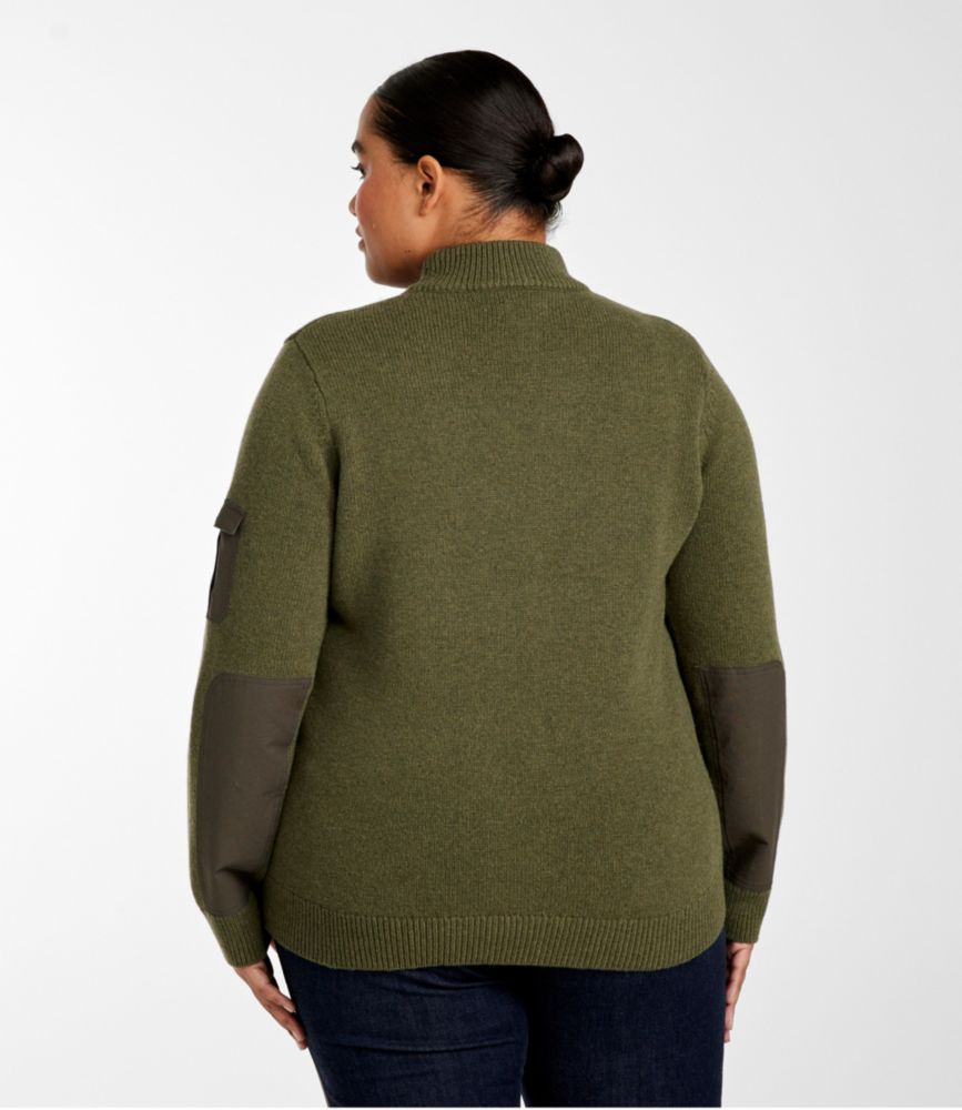 Women's Maine Guide Mock Crew Sweater, Black, small image number 3