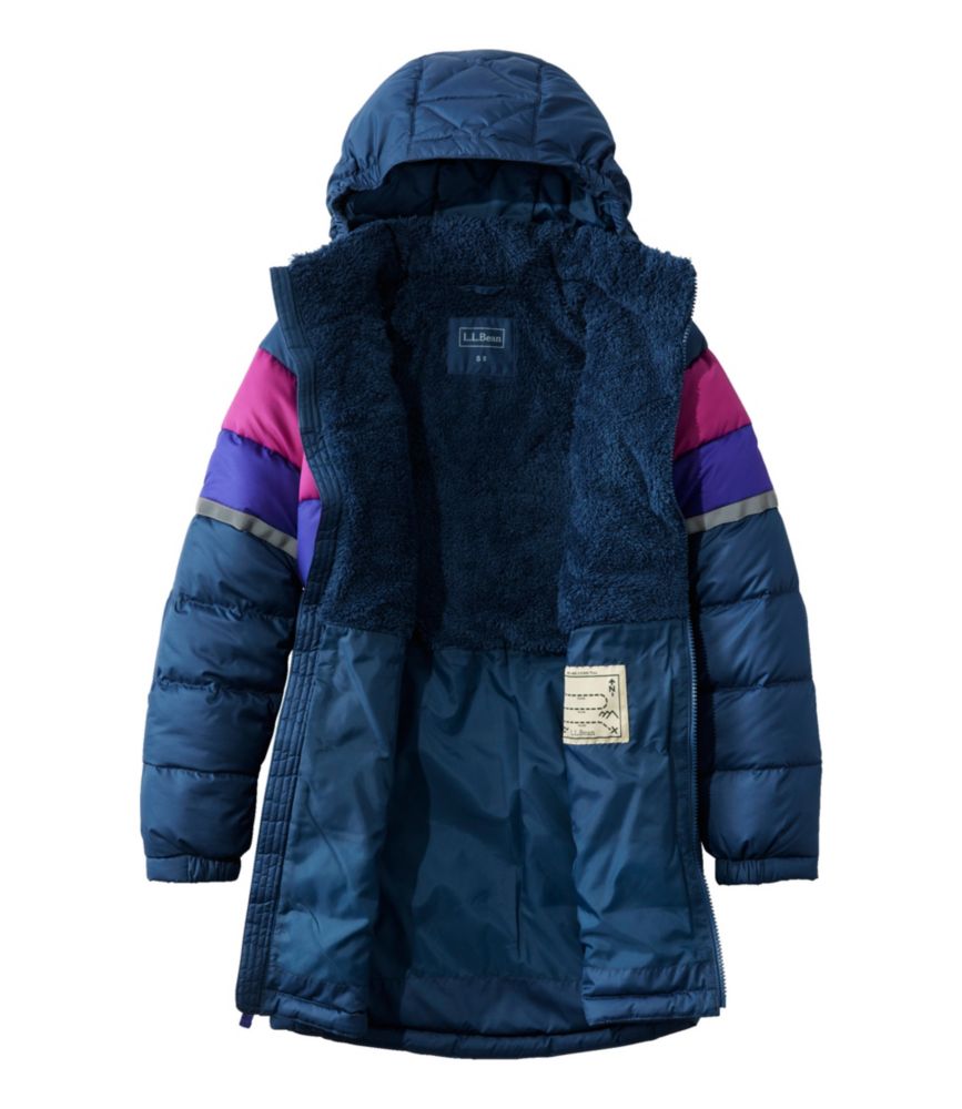 Kids' Bean's Down Coat, Colorblock, Burgundy Brown Colorblock, small image number 5