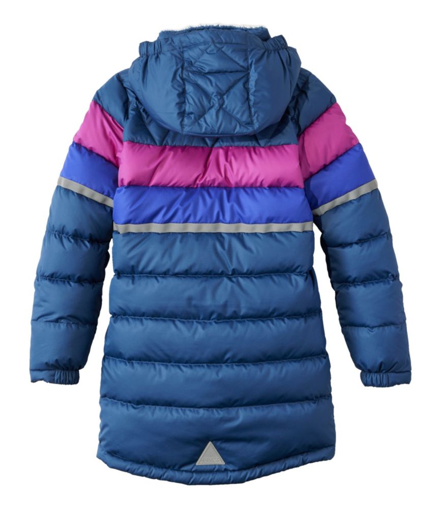 Kids' Bean's Down Coat, Colorblock, Burgundy Brown Colorblock, small image number 6
