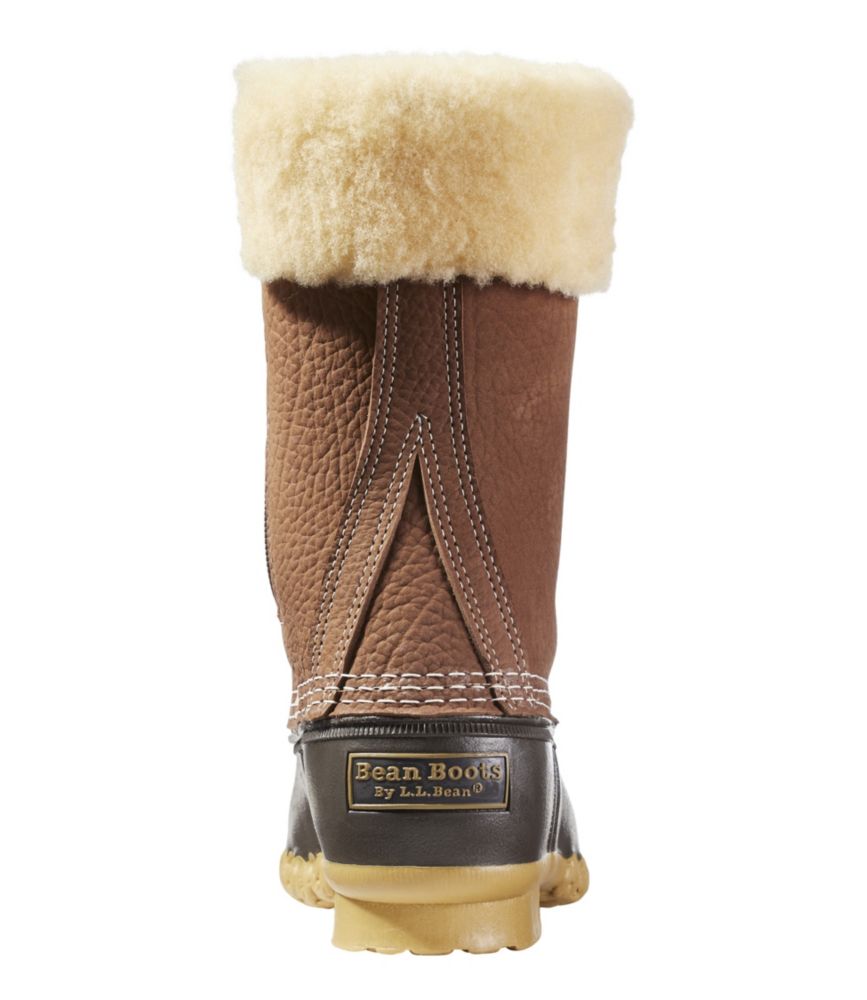 Women's Bean Boots, 10" Shearling-Lined Insulated Side Zip, Allspice/Bean Boot Brown/Gum, small image number 3