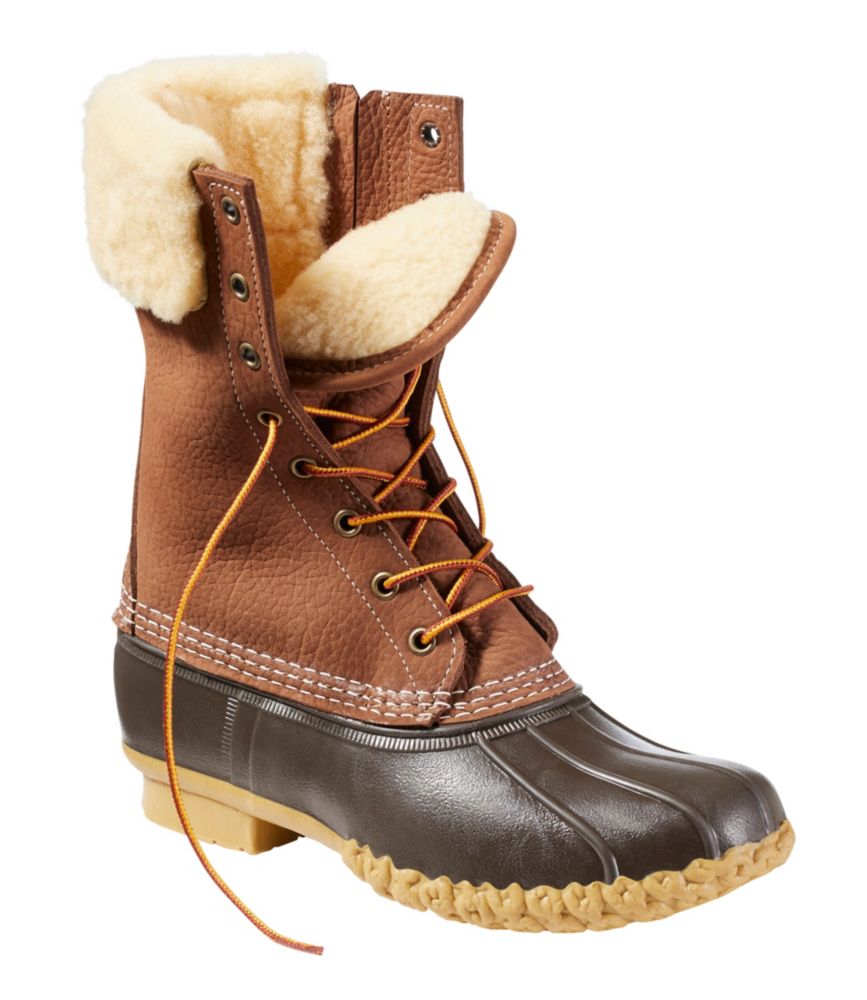 Women's Bean Boots, 10" Shearling-Lined Insulated Side Zip, Allspice/Bean Boot Brown/Gum, small image number 6