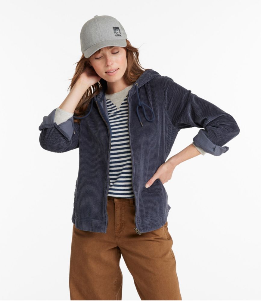 Women's Comfort Corduroy Relaxed Shirt, Zip Hoodie