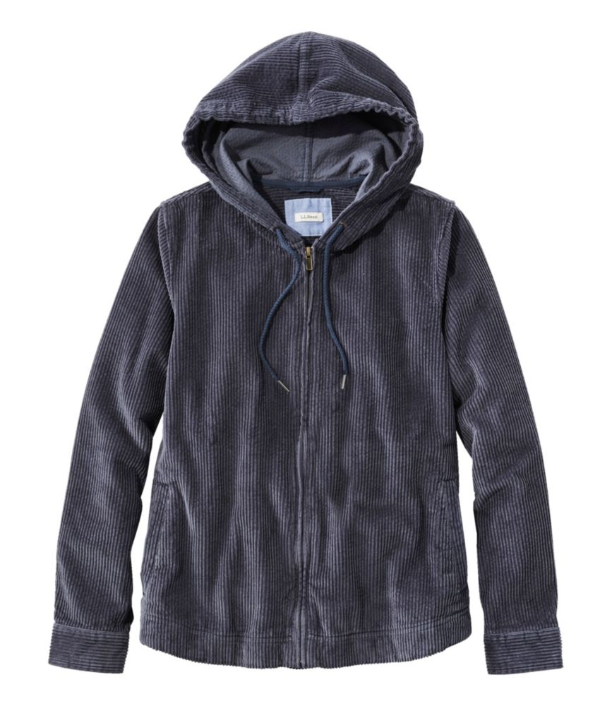 Women's Comfort Corduroy Relaxed Shirt, Zip Hoodie, Carbon Navy, small image number 1