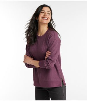 Women's Birchwood Brushed Waffle Top, Crewneck