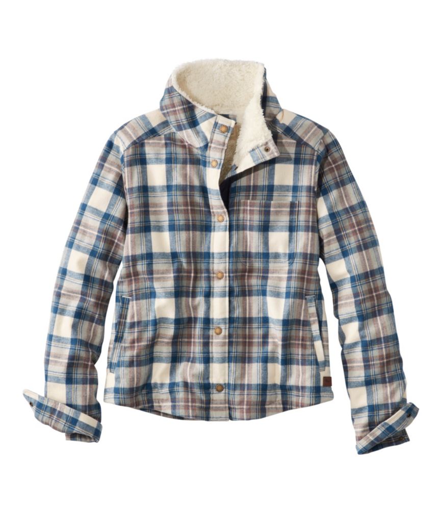 Women's Scotch Plaid Shirt, Sherpa-Lined Mockneck Jacket, , small image number 5