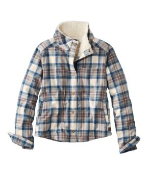 Women's Scotch Plaid Shirt, Sherpa-Lined Mockneck Jacket