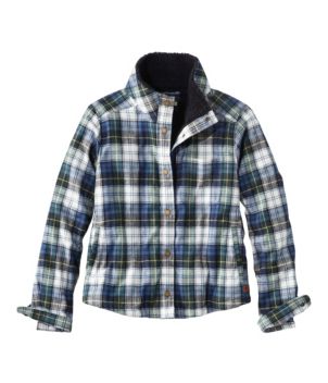 Women's Scotch Plaid Shirt, Sherpa-Lined Mockneck Jacket