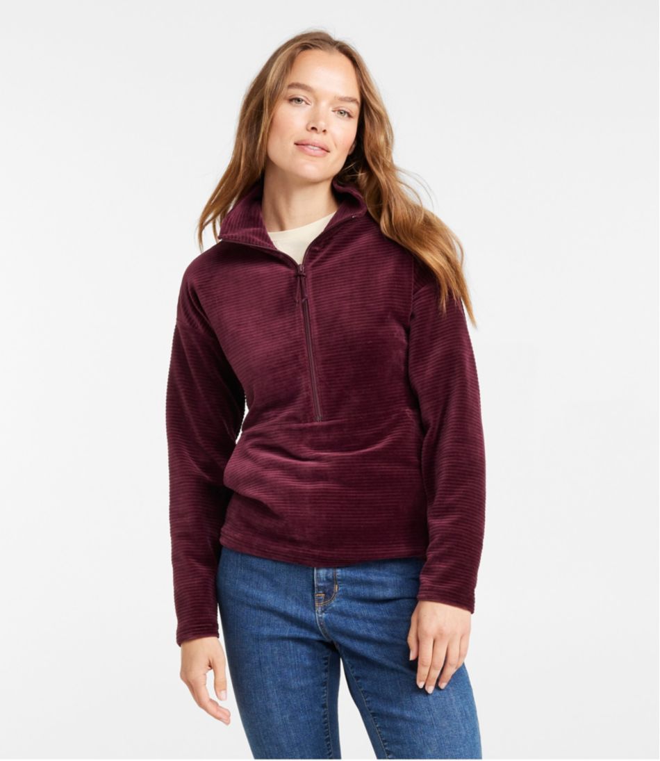 Women's Soft Stretch Corduroy Pullover, Half-Zip | Sweatshirts & Fleece ...