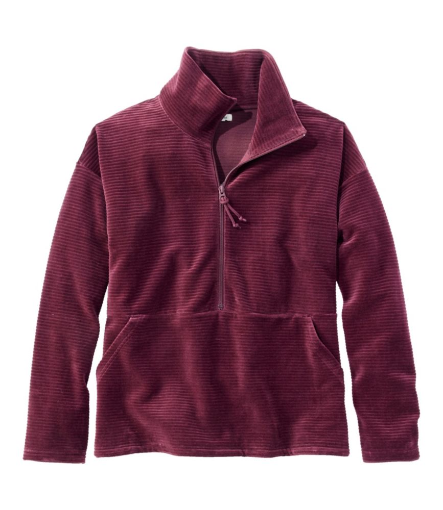 Women's Soft Stretch Corduroy Pullover, Half-Zip