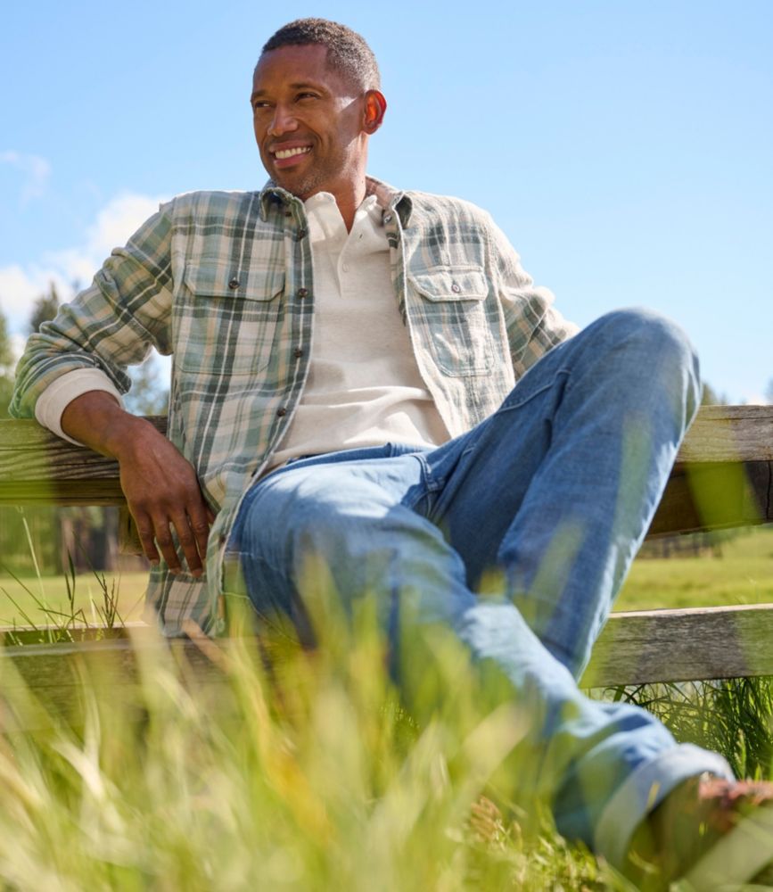 Men's 1912 Field Flannel Shirt, Slightly Fitted Untucked Fit, Plaid, Barley, small image number 9