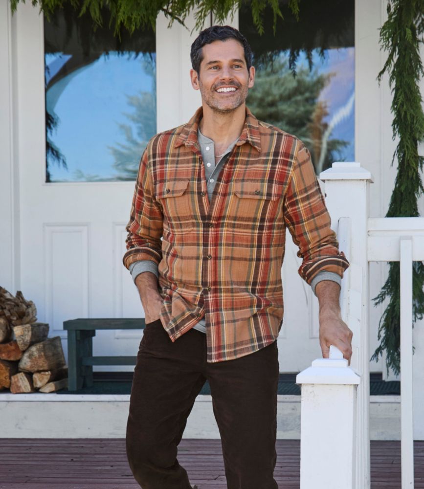 Men's 1912 Field Flannel Shirt, Slightly Fitted Untucked Fit, Plaid, Barley, small image number 13