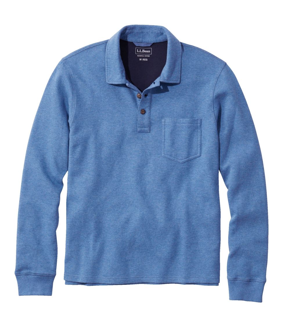 Men's Washed Cotton Double-Knit Polo, Long-Sleeve at L.L. Bean