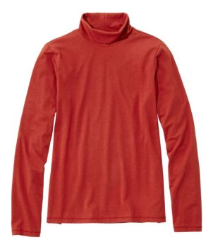 Women's Soft Stretch Supima-Blend Tee, Turtleneck