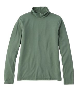 Women's Soft Stretch Supima-Blend Tee, Turtleneck
