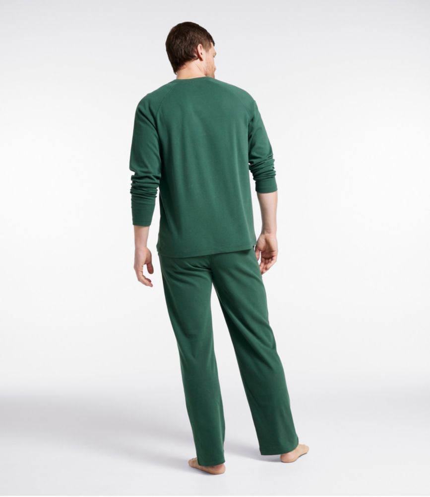 Men s Bean s Cotton Knit Pajamas Henley PJ Set