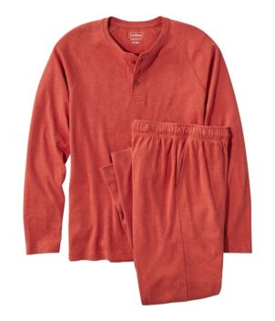 Men's Bean's Cotton Knit Pajamas, Henley PJ Set