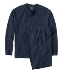 Men's Bean's Cotton Knit Pajamas, Button-Front PJ Set