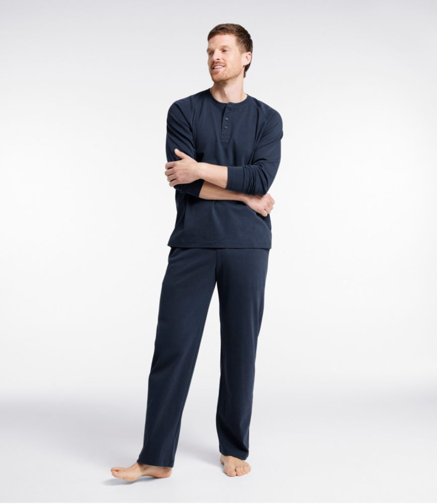 Men's Bean's Cotton Knit Pajamas, Henley PJ Set