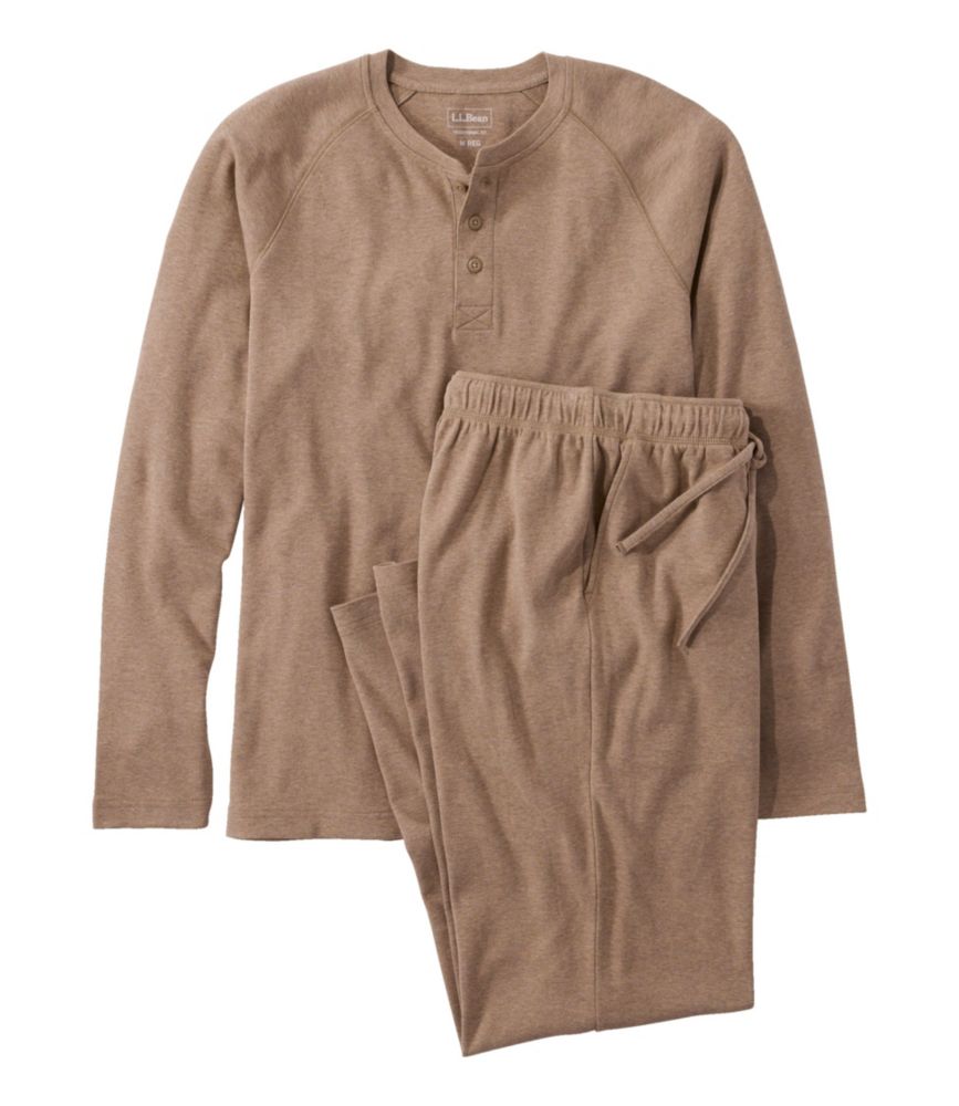 Men's Bean's Cotton Knit Pajamas, Henley PJ Set