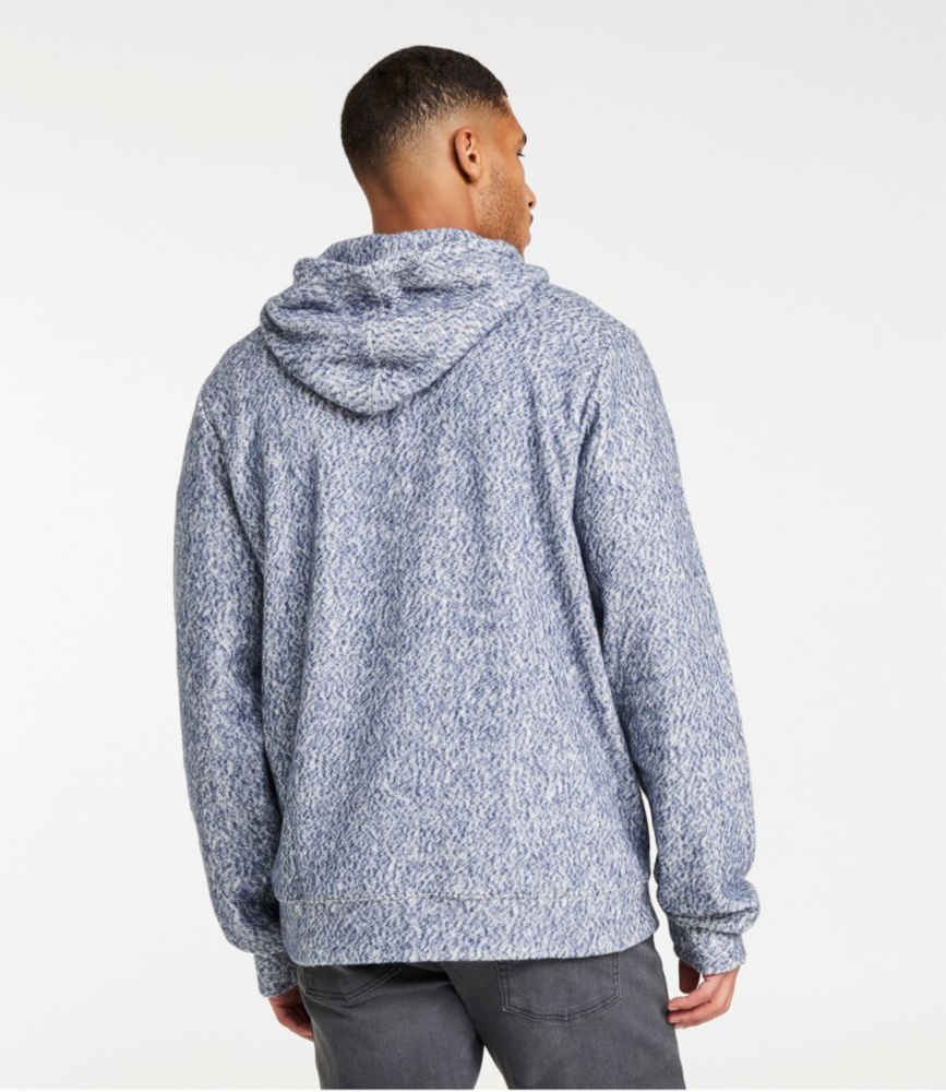 Men's Heritage Marled Fleece Henley Hoodie, Gray Heather, small image number 3