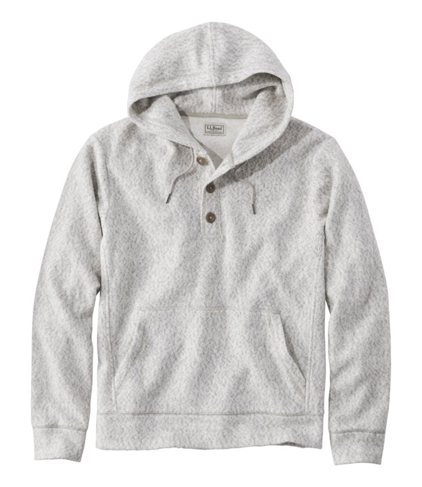 Men s Heritage Marled Fleece Henley Hoodie Sweatshirts at L.L.Bean