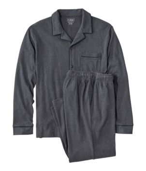 Men's Bean's Cotton Knit Pajamas, Button-Front PJ Set