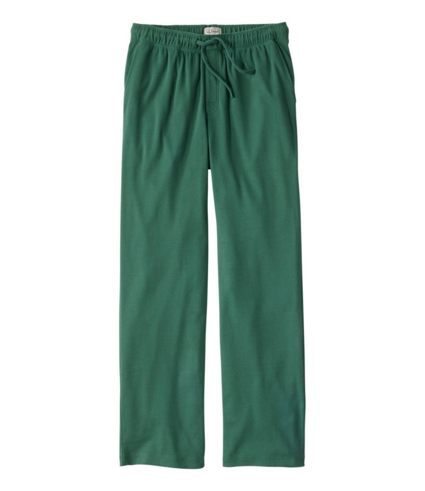 Men's Bean's Cotton Knit Pajamas, Sleep Pants, Deep Green, small image number 1