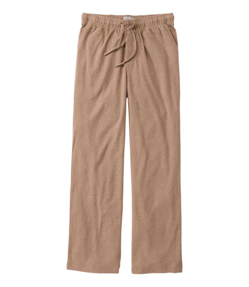 Men's Bean's Cotton Knit Pajamas, Sleep Pants, Dark Khaki Heather, small image number 1