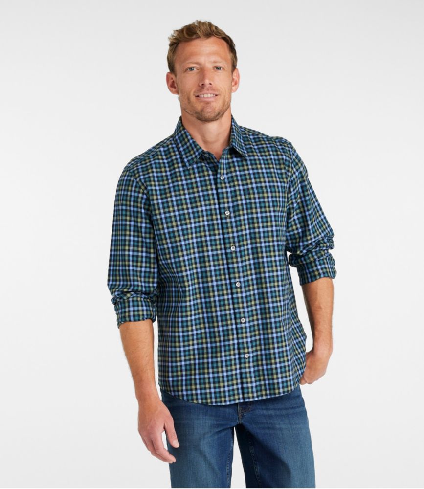 Men's Wrinkle-Free Ultrasoft Brushed Cotton Shirt, Long-Sleeve, Traditional Untucked Fit, Muted Purple, small image number 2