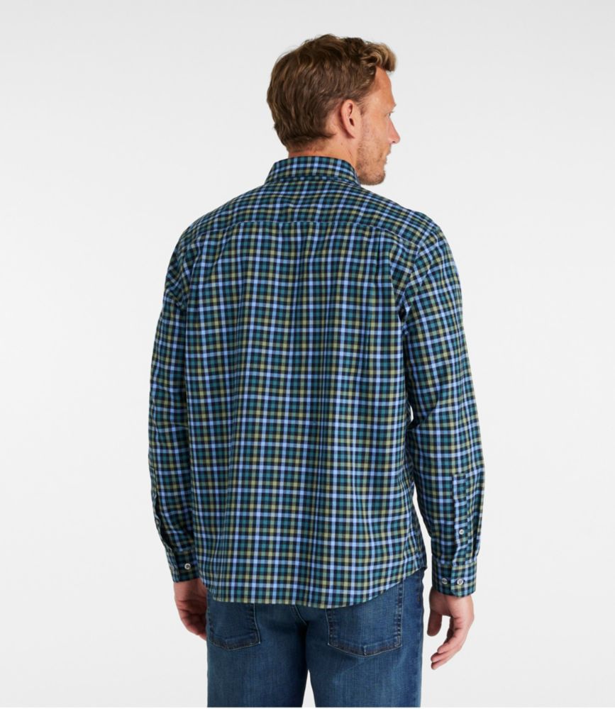 Men's Wrinkle-Free Ultrasoft Brushed Cotton Shirt, Long-Sleeve, Traditional Untucked Fit, Muted Purple, small image number 3