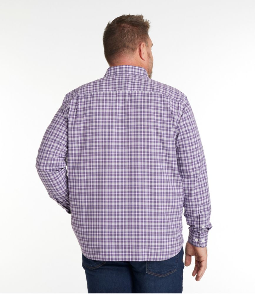Men's Wrinkle-Free Ultrasoft Brushed Cotton Shirt, Long-Sleeve, Traditional Untucked Fit, Muted Purple, small image number 5